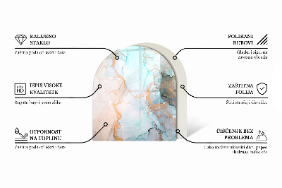 Halbrunde Glasplatte für Kaminofen Sichtbeton im minimalistischen Stil