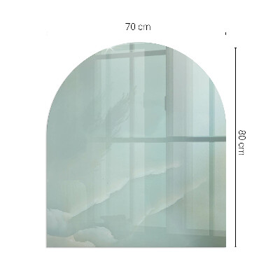 Halbrunde Glasbodenplatte Kamin Marmormotiv in dezenten Farbtönen