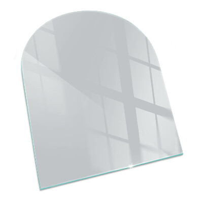 Halbrunde Glasbodenplatte Kamin Farbe Grau