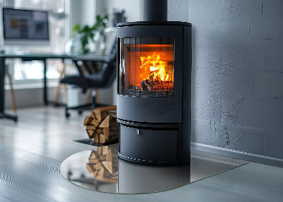 Halbrunde Funkenschutzplatte Glas Farbe Grau