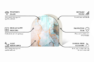 Halbrunde Glasbodenplatte Kamin Farbe Hellviolett