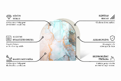 Halbrunde Funkenschutzplatte Glas Farbe Beige