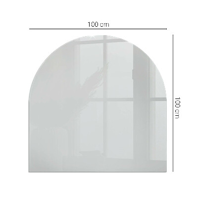 Halbrunde Glasplatte für Kaminofen Farbe Grau