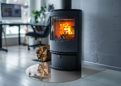 Halbrunde Glasbodenplatte Kamin Farbe: Hellrosa