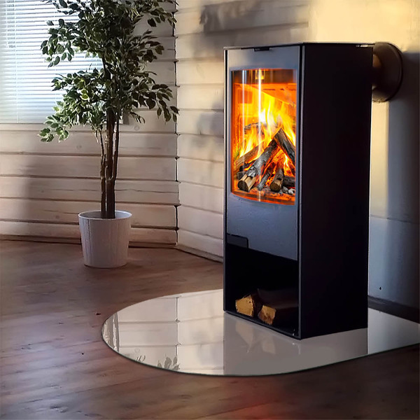 Halbrunde Glasbodenplatte Kamin Farbe: Hellrosa