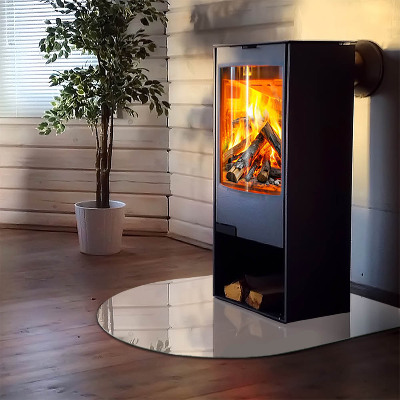 Halbrunde Glasbodenplatte Kamin Farbe: Hellrosa