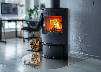 Halbrunde Funkenschutzplatte Glas Farbe Hellgrau