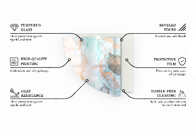 Funkenschutzplatte Glas Ecke Natursteinmuster
