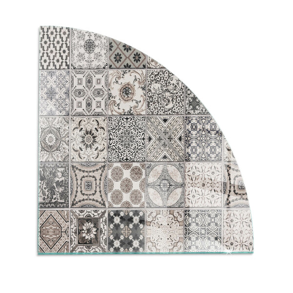 Glasbodenplatte Ecke Kamin Geflieste dekorative Muster