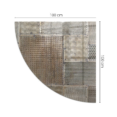 Eck-Glasplatte für Kaminofen Lochstahlmotiv