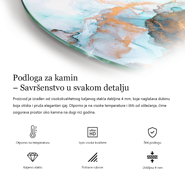 Eck-Glasplatte für Kaminofen Holzmosaik im Layout