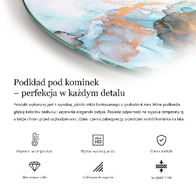 Funkenschutzplatte Glas Ecke Marmorstruktur in elegantem Stil