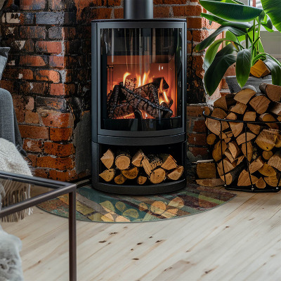 Eck-Glasplatte für Kaminofen Platinenfarben in verschiedenen Farbtönen