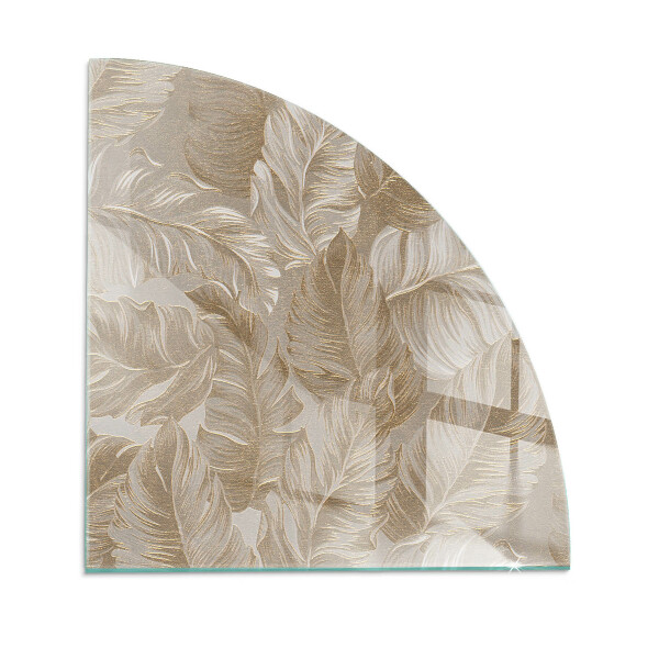 Eck-Glasplatte für Kaminofen Zarte Blattmuster