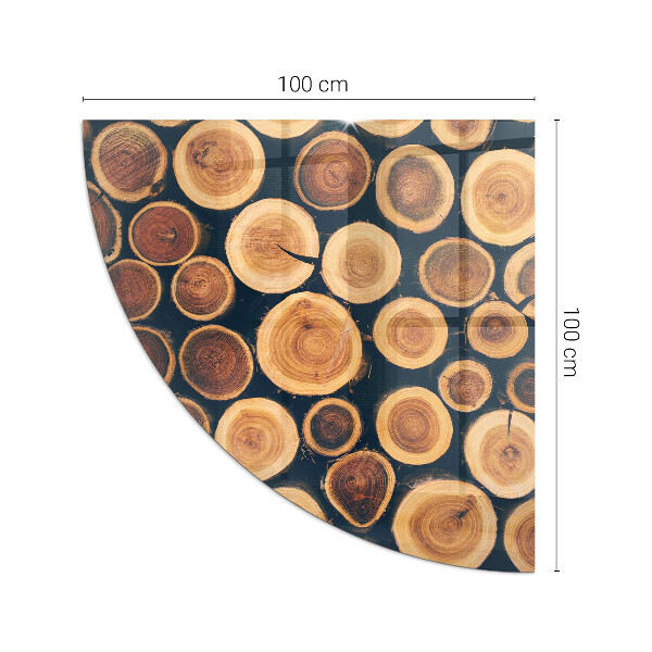 Funkenschutzplatte Glas Ecke Schachtel mit Holzrahmen