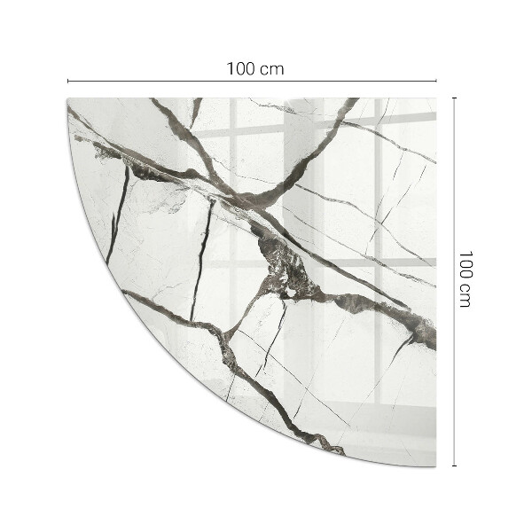 Funkenschutzplatte Glas Ecke Marmoradern in elegantem Stil