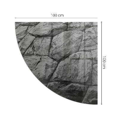 Eck-Glasplatte für Kaminofen Steinoptik in natürlicher Ausführung