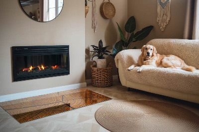 Rechteckige Glasplatte für Kaminofen Holz im Querschnitt mit natürlicher Maserung