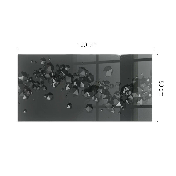 Rechteckige Glasplatte für Kaminofen Abstrakte Wolkenformen in Festkörpern