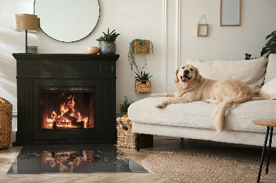 Rechteckige Glasplatte für Kaminofen Abstrakte Wolkenformen in Festkörpern