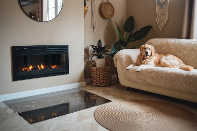 Rechteckige Glasplatte für Kaminofen Abstrakte Wolkenformen in Festkörpern