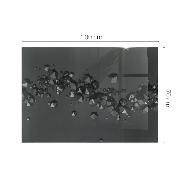 Rechteckige Glasplatte für Kaminofen Abstrakte Wolkenformen in Festkörpern