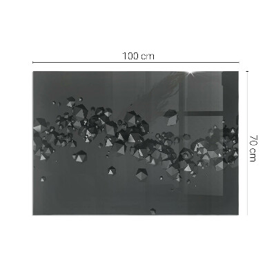 Rechteckige Glasplatte für Kaminofen Abstrakte Wolkenformen in Festkörpern