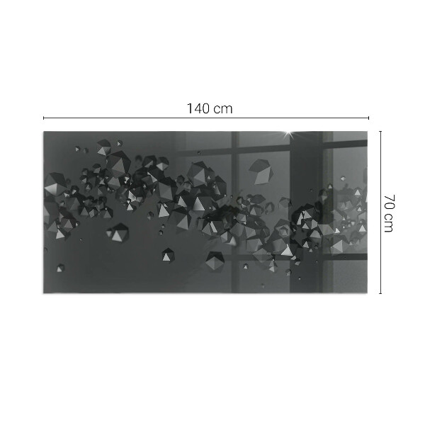 Rechteckige Glasplatte für Kaminofen Abstrakte Wolkenformen in Festkörpern