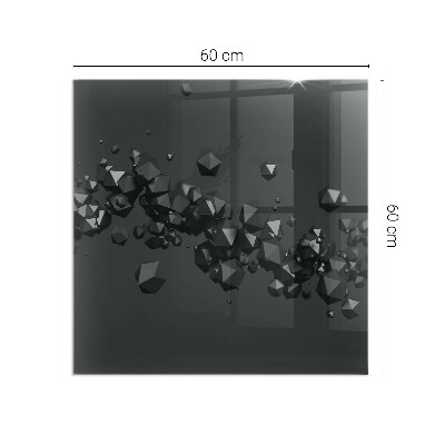 Rechteckige Glasplatte für Kaminofen Abstrakte Wolkenformen in Festkörpern