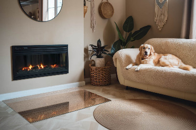 Rechteckige Funkenschutzplatte Glas Holzinspiriertes Muster