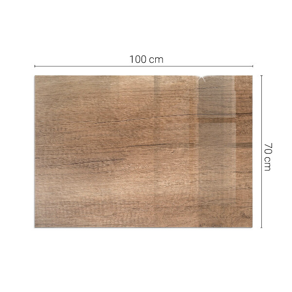 Rechteckige Funkenschutzplatte Glas Holzinspiriertes Muster