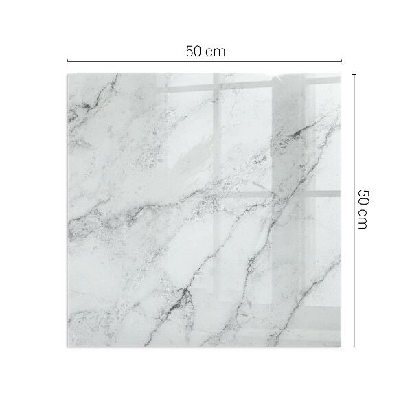 Rechteckige Funkenschutzplatte Glas Marmorakzente mit feiner Maserung