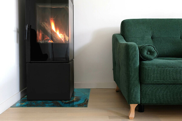 Rechteckige Glasbodenplatte für Ofen Organisches Muster in abstrakter Form