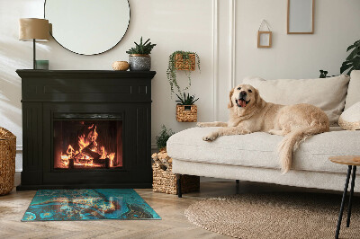 Rechteckige Glasbodenplatte für Ofen Organisches Muster in abstrakter Form