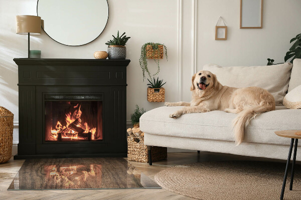 Rechteckige Glasbodenplatte für Ofen Kiefernholzmuster