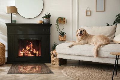 Rechteckige Glasbodenplatte für Ofen Kiefernholzmuster