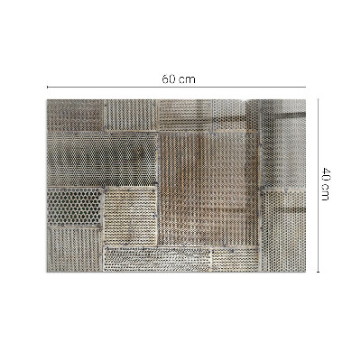 Rechteckige Glasplatte für Kaminofen Lochstahlmotiv