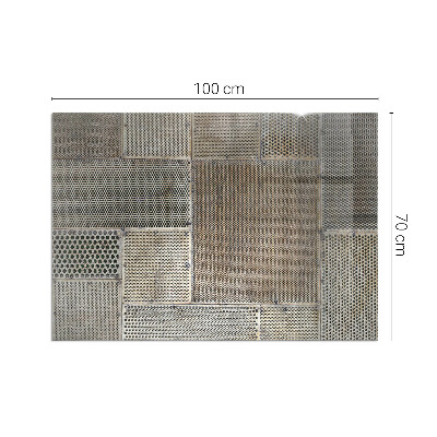 Rechteckige Glasplatte für Kaminofen Lochstahlmotiv
