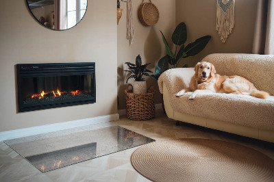 Rechteckige Funkenschutzplatte Glas Rohbetonmuster