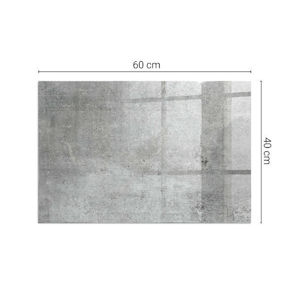 Rechteckige Funkenschutzplatte Glas Rohbetonmuster
