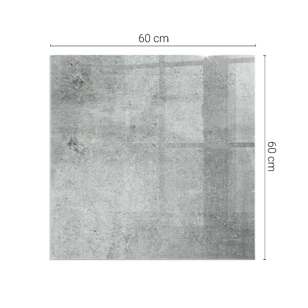 Rechteckige Funkenschutzplatte Glas Rohbetonmuster