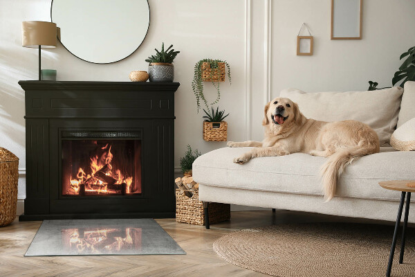 Rechteckige Funkenschutzplatte Glas Rohbetonmuster