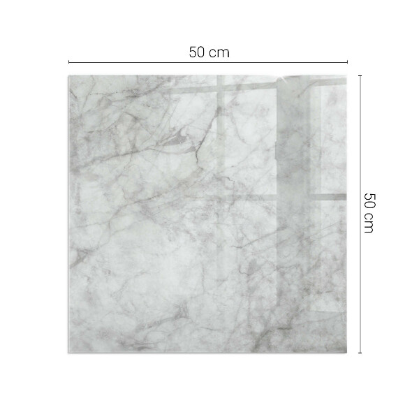 Rechteckige Funkenschutzplatte Glas Marmorstruktur in elegantem Stil