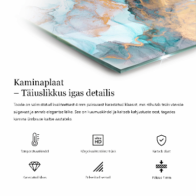 Rechteckige Glasbodenplatte für Ofen Stilvolles Marmormotiv