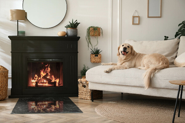 Rechteckige Glasbodenplatte für Ofen Stilvolles Marmormotiv