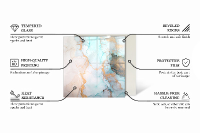 Rechteckige Funkenschutzplatte Glas Steinmuster inspiriert von der Natur