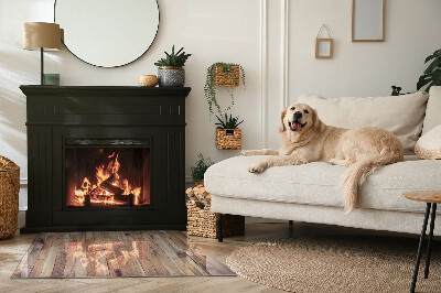 Rechteckige Funkenschutzplatte Glas Holzmuster in geometrischer Anordnung
