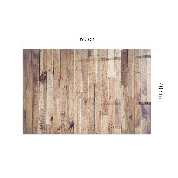 Rechteckige Funkenschutzplatte Glas Holzmuster in geometrischer Anordnung