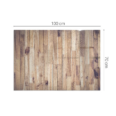 Rechteckige Funkenschutzplatte Glas Holzmuster in geometrischer Anordnung