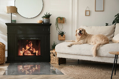 Rechteckige Glasplatte für Kaminofen Rohstrukturmuster